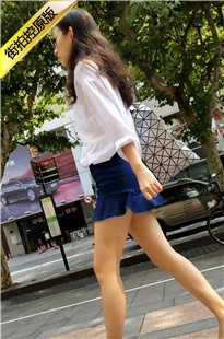 4K-白衣街拍牛仔短裙女孩[620M/MP4]