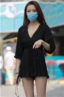 黑色连衣短裙美女MJ2653[2.32G]