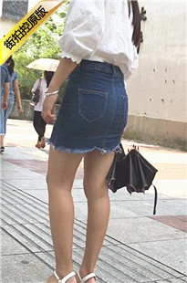 街拍清纯牛仔包臀裙性感翘臀美眉[321M/MOV]