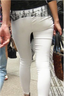 白色紧身薄裤宽大紧臀MM[325M/MP4]