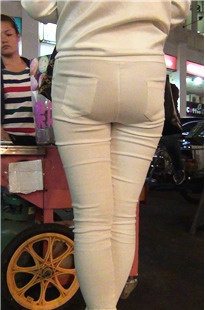 紧身白裤银色高跟OL [347M/M2TS]