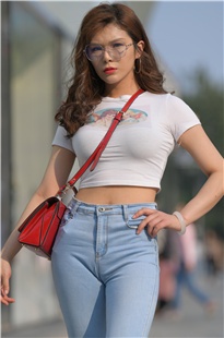 极品蓝色牛仔裤美女MJ2652[602M]