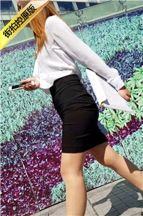 4K-街拍白衬衫制服黑短裙肉丝OL[1.41G/MP4]