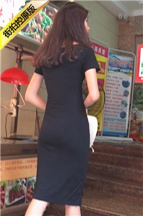 黑色紧身长裙长发极品长腿翘臀美女[298M/MOV]