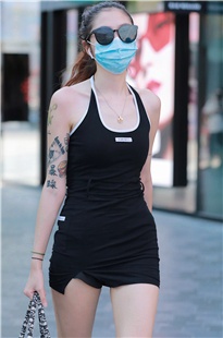 黑色包屯裙豪爽美女MJ1332[765M]