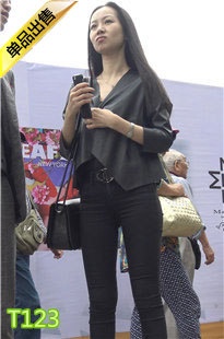 4K-黑色紧身牛仔裤极品长腿员臀美女第1季T123[1.3G]